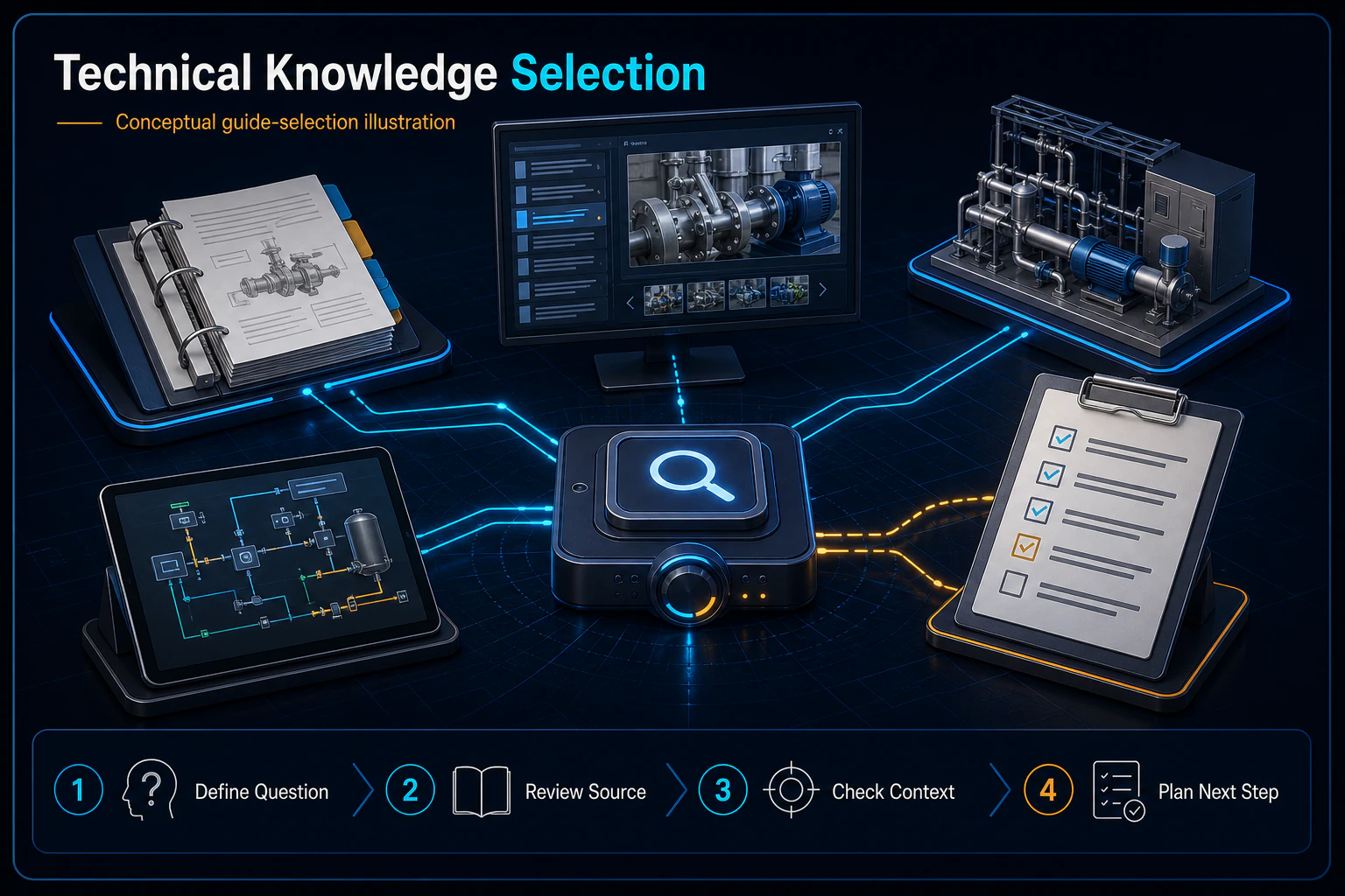 Conceptual engineering knowledge Canvas connecting scene evidence, infrastructure, system integration and lifecycle guidance.