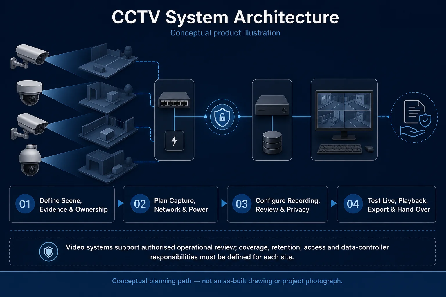 Conceptual CCTV & Video Security System Packages system-package illustration.