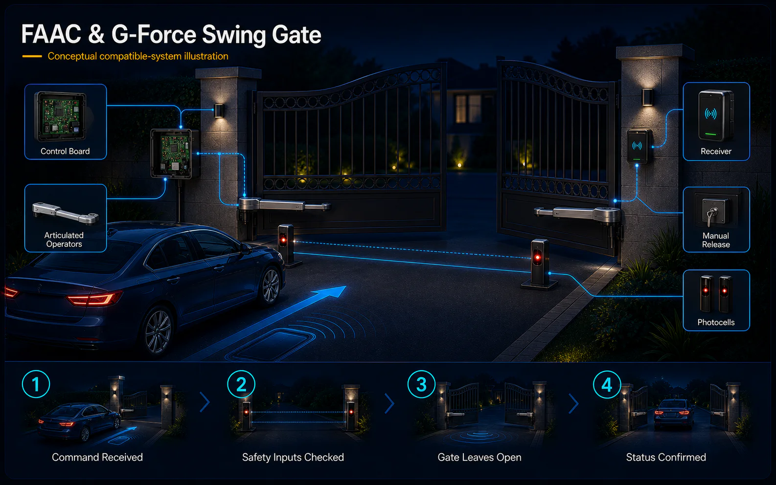 Conceptual Autogate Motor / Control Board Service in Kuching system context. Autogate Motor / Control Board Service in Kuching combines the installed-system path with the stated service mode; diagnosis and corrective scope remain subject to inspection and approval.
