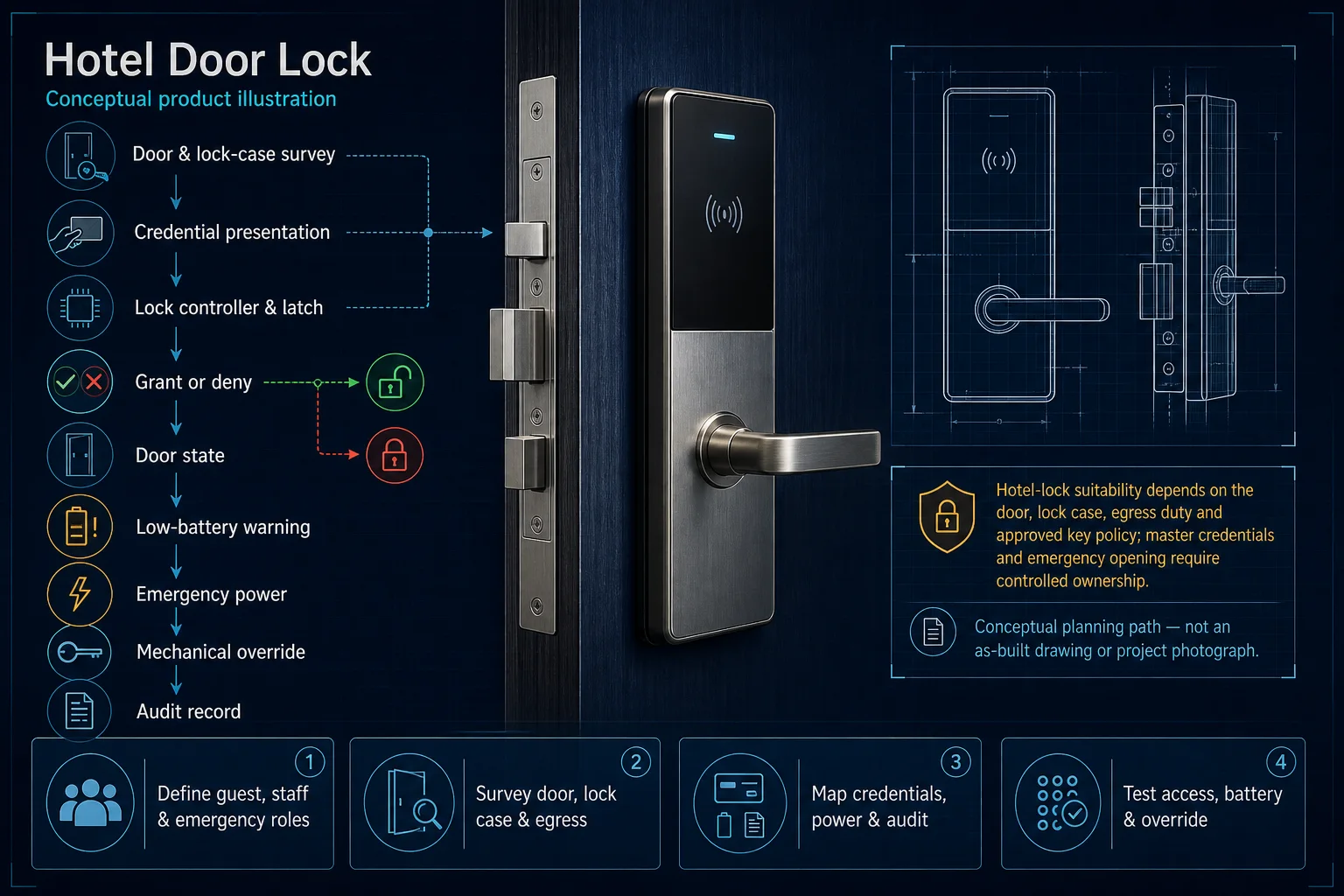 Conceptual Smart Lock App Setup & Upgrade in Kuching system context. Smart Lock App Setup & Upgrade in Kuching combines the installed-system path with the stated service mode; diagnosis and corrective scope remain subject to inspection and approval.